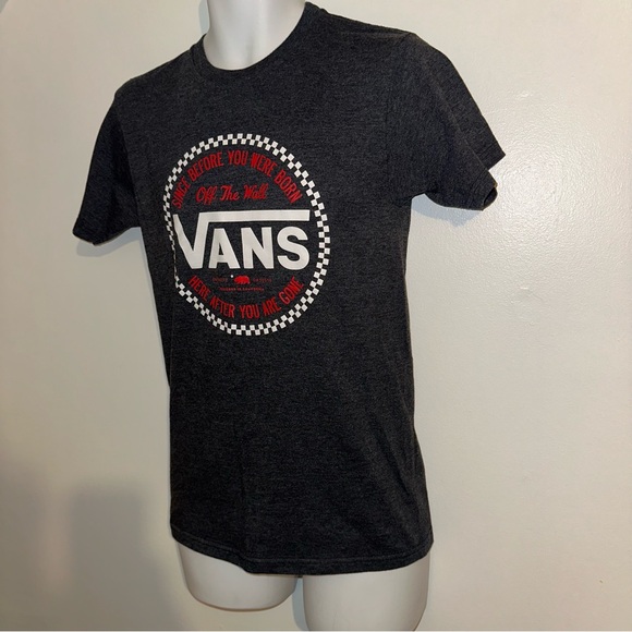 Men’s vans graphic T-Shirt heather gray with red and white logo size small 🆕 - Picture 2 of 12